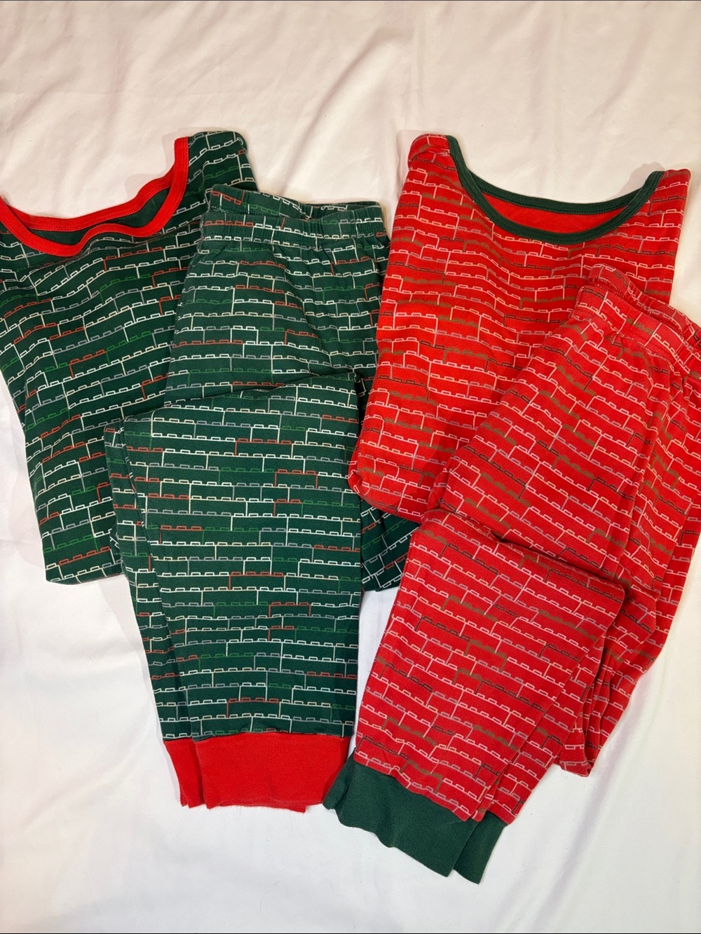 His & Hers Matching Holiday Pajamas Lego x Target Exclusive Red and Green Bricks